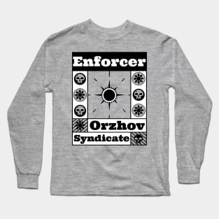 Orzhov Syndicate | Enforcer | MTG Guild Black & White on Grey Design Long Sleeve T-Shirt